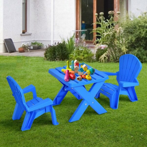 3-Piece Plastic Children's Play Table Chair Set - Image 4