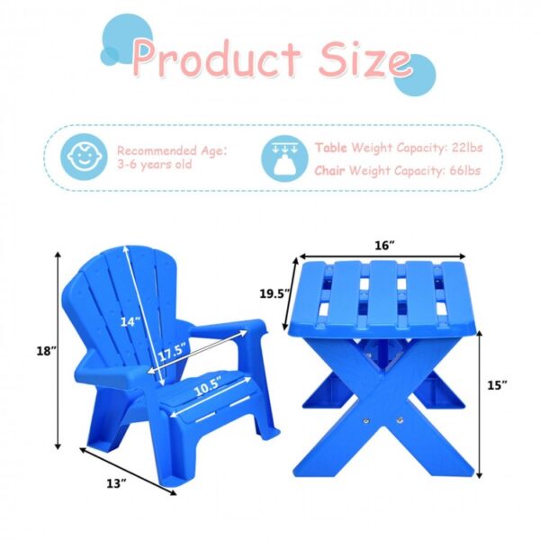 3-Piece Plastic Children's Play Table Chair Set - Image 8