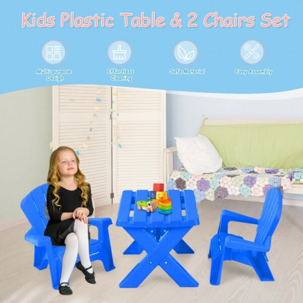 3-Piece Plastic Children's Play Table Chair Set - Image 9