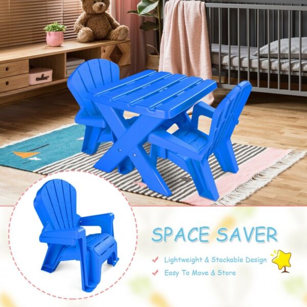 3-Piece Plastic Children's Play Table Chair Set - Image 3