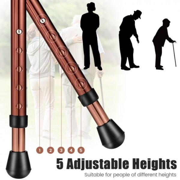 Adjustable Lightweight Folding Cane Seat with Light - Image 4