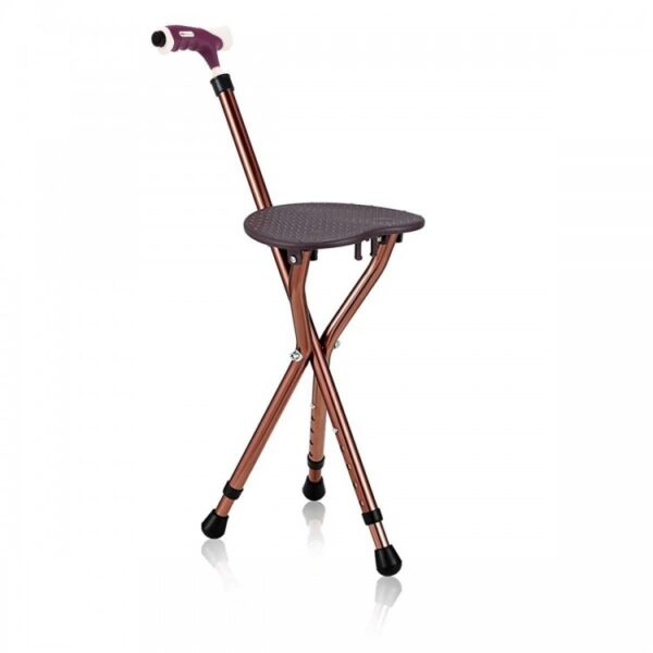 Adjustable Lightweight Folding Cane Seat with Light