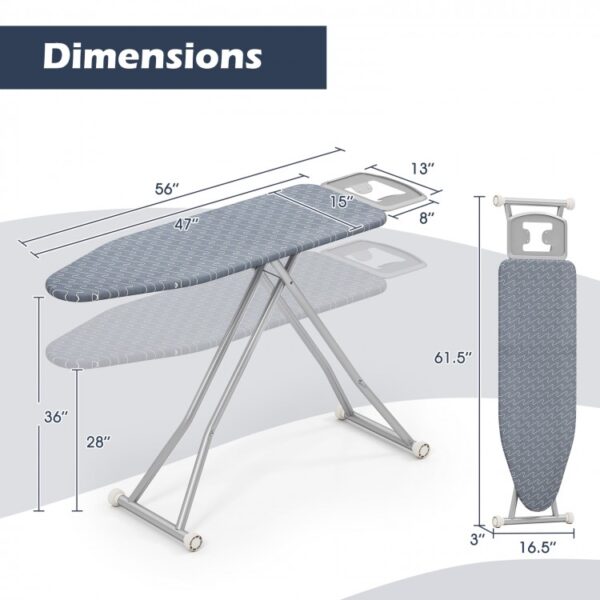 Ironing Board with Iron Rest and Removable Silver - Image 5