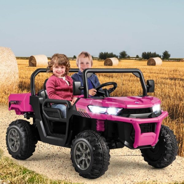 2-Seater Kids Ride On Dump Truck with Dump Bed and Shovel - Image 4