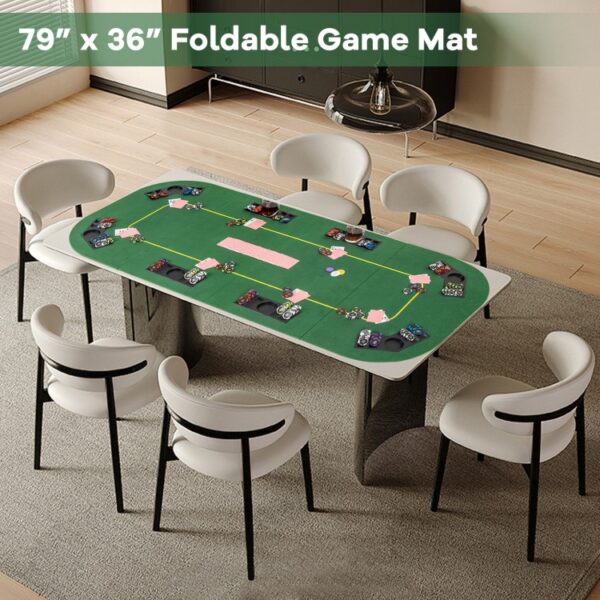 79 x 36 Inch 8-Player Foldable Poker Table Top with Carry Bag and Cup Holders - Image 5