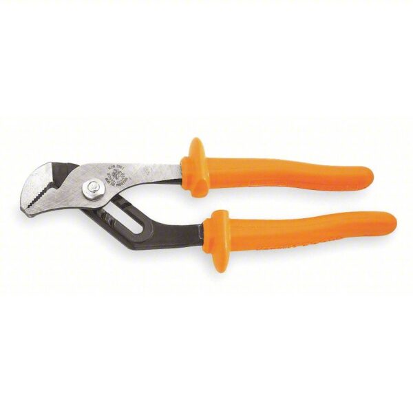 Water Pump Plier: Insulated, Flat, Groove Joint, 1 3/4 in Max Jaw Opening, 10 1/4 in Overall Lg