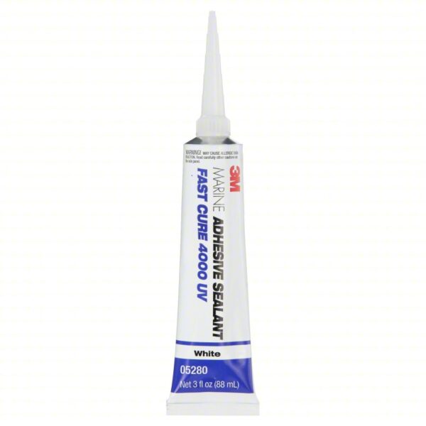 3M Polyurethane Adhesive Sealant: 4000 UV, White, 3 oz Container Size, Tube