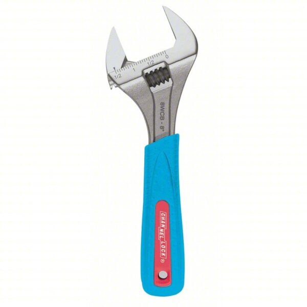 CHANNELLOCK Adjustable Wrench: Alloy Steel, Chrome, 6 in Overall Lg, 1 5/16 in Jaw Capacity