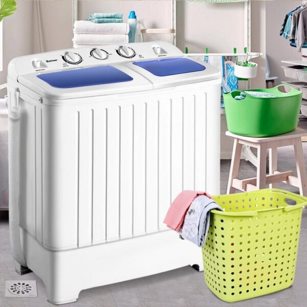 20 lbs Compact Twin Tub Washing Machine for Home Use - Image 4