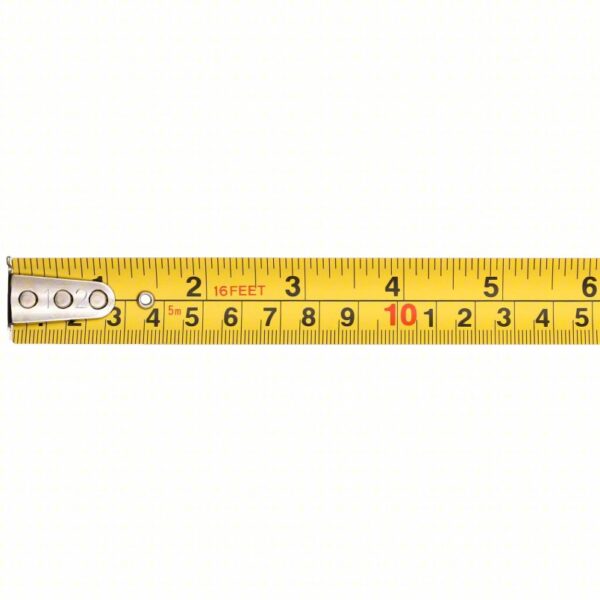 KESON Tape Measure: Inch/Metric, Nonmagnetic Single Hook Tip, Plastic, 16 ft / 5 m, 8 ft Standout Lg - Image 3