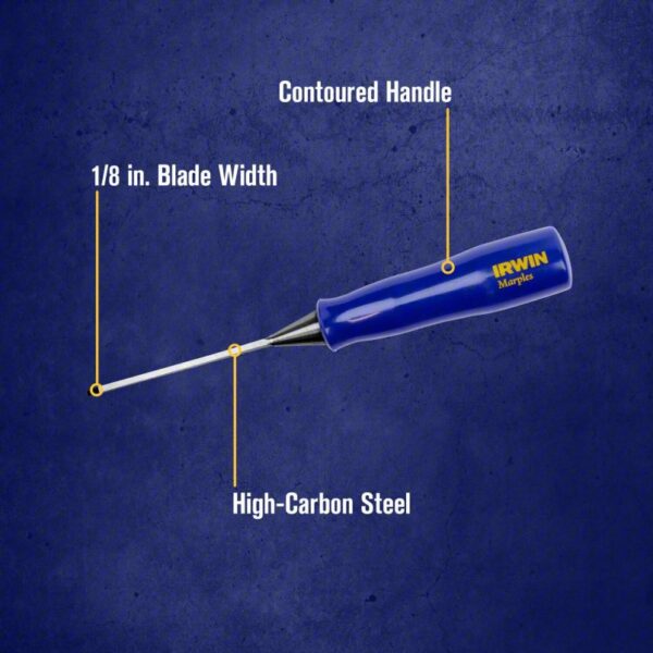 Woodwork Chisel: Plastic, 3 1/2 in Overall Lg, 1/8 in Wd, Straight Tip Shape - Image 3