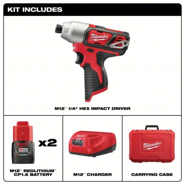 Impact Driver: 1,000 in-lb Max. Torque, 2,500 RPM Free Speed, 3,300 Impacts per Minute, (1) 1.5 Ah - Image 5