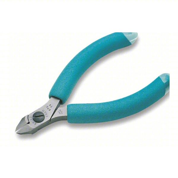 Diagonal Cutter: Flush, Oval, 3/8 in Jaw Lg, 3/8 in Jaw Wd, 4 1/2 in Overall Lg, Deluxe Cushion Grip