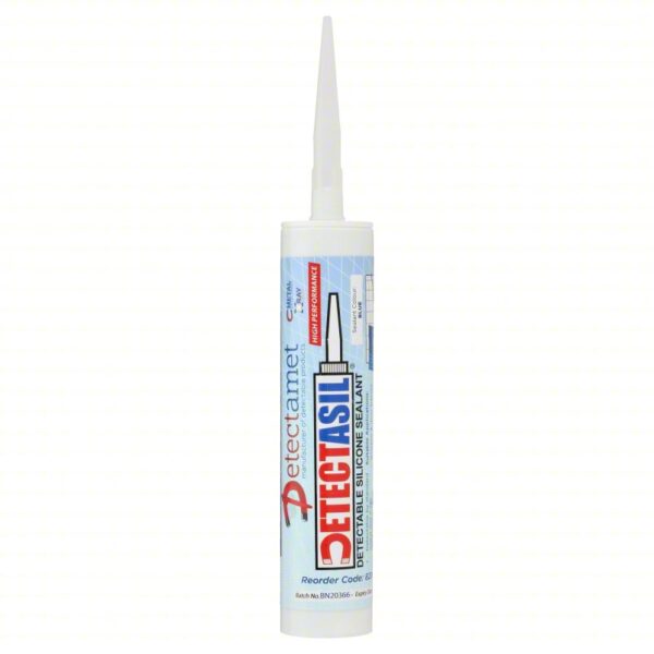 DETECTAMET, INC. Silicone Sealant: Detectasil, Blue, 11 oz, Tube, 301% to 500% Elongation Range