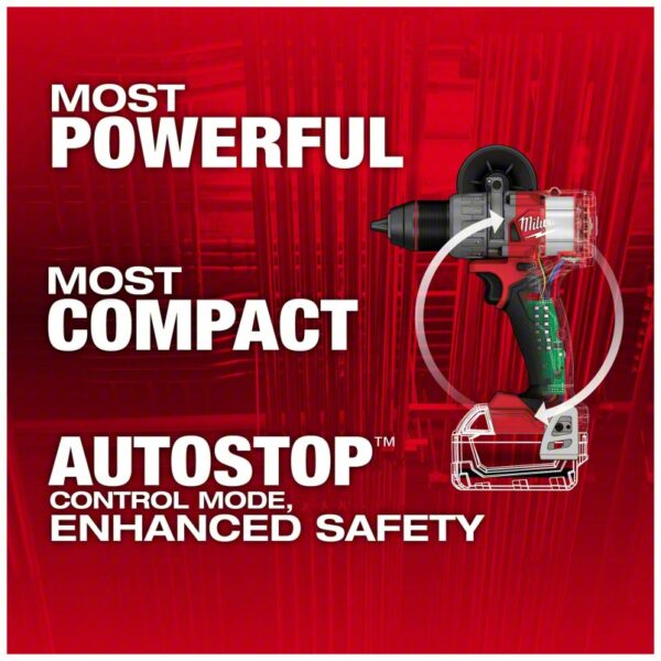 MILWAUKEE Drill: 18V DC, Compact Premium, 1/2 in Chuck, 2,100 RPM Max., 1,400 in-lb Max Torque - Image 3