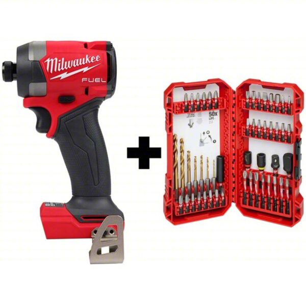 Impact Driver and Bit Set: 2,000 in-lb Max. Torque, 3,900 RPM Free Speed, 4,400 Impacts per Minute