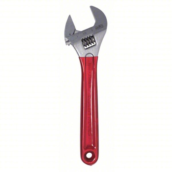 KLEIN TOOLS Adjustable Wrench: Plastic, Chrome, 10 in Overall Lg, 1 5/16 in Jaw Capacity - Image 3