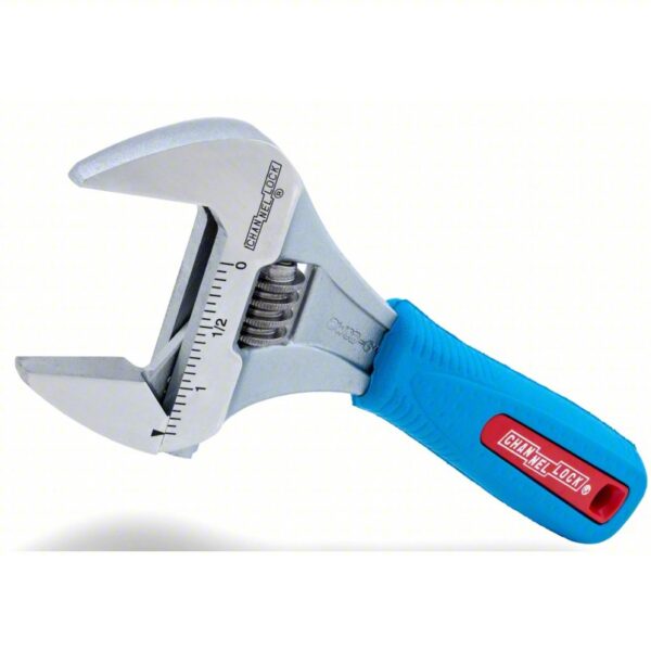 CHANNELLOCK Adjustable Wrench: Alloy Steel, Chrome, 6 in Overall Lg, 1 5/16 in Jaw Capacity - Image 4