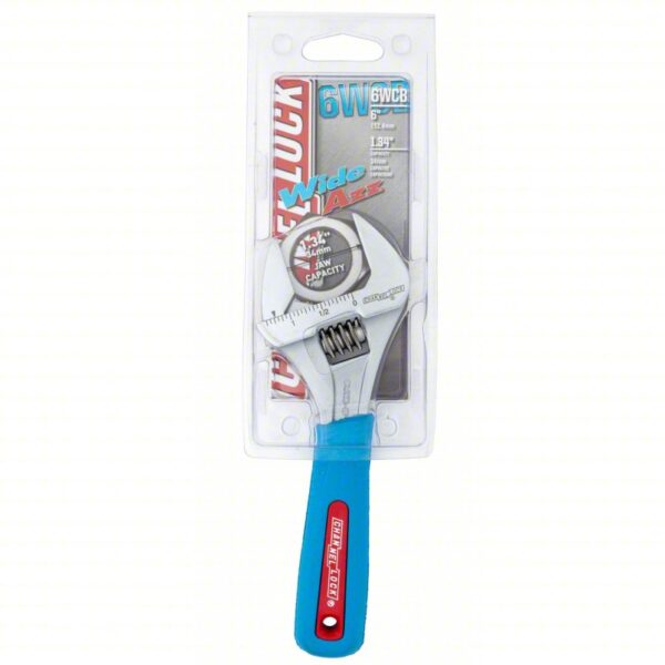 CHANNELLOCK Adjustable Wrench: Alloy Steel, Chrome, 6 in Overall Lg, 1 5/16 in Jaw Capacity - Image 3