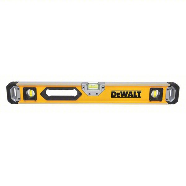 DEWALT Box Level: Level & Plumb, Box, 1, Plain, Top Read Window, 24 in Overall Lg, Top & Side Read