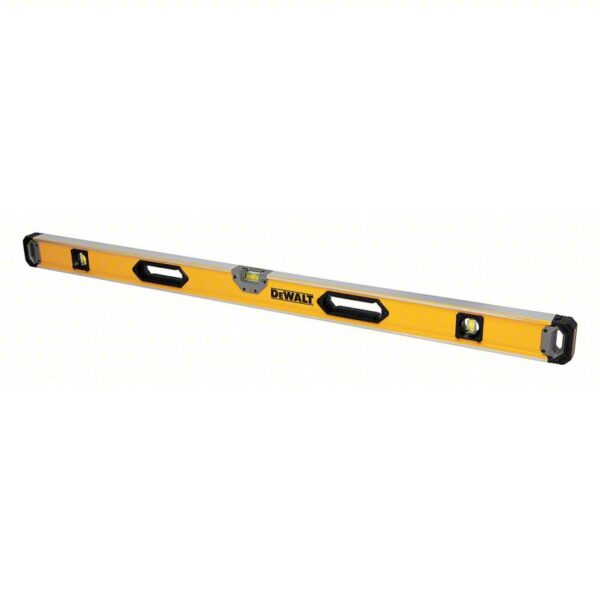 DEWALT Box Level: Level & Plumb, Box, 2, Plain, Top Read Window, 48 in Overall Lg, Top & Side Read