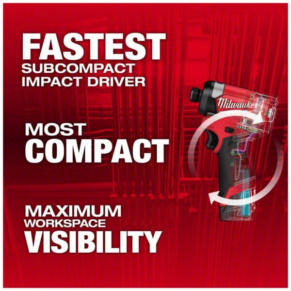 Impact Driver Kit: 1,500 in-lb Max. Torque, 3,600 RPM Free Speed, 4,000 Impacts per Minute, 2.0 Ah - Image 2