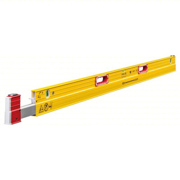 STABILA Plate Level: Level & Plumb, Box, 2, Plain, Top Read Window, 72 in Overall Lg, Acrylic Block