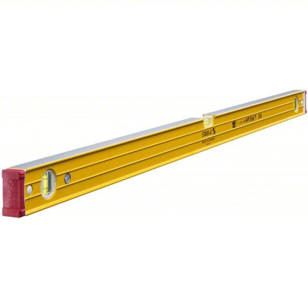 STABILA Box Level: Level & Plumb, Box, 2, Plain, Top Read Window, 48 in Overall Lg, Top & Side Read