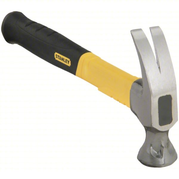 Straight Claw Hammer: Steel, Ribbed Grip, Graphite Handle, 20 oz Head Wt, 13 in Overall Lg, Smooth