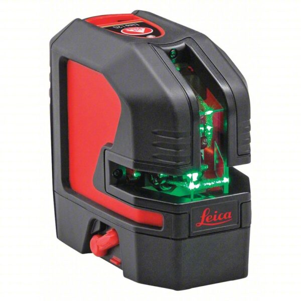 LEICA LINO Cross Line Laser: 2 Lines and 0 Dots, Green Beam, 0 Planes, ±0.0079 in @ 33 ft Accuracy