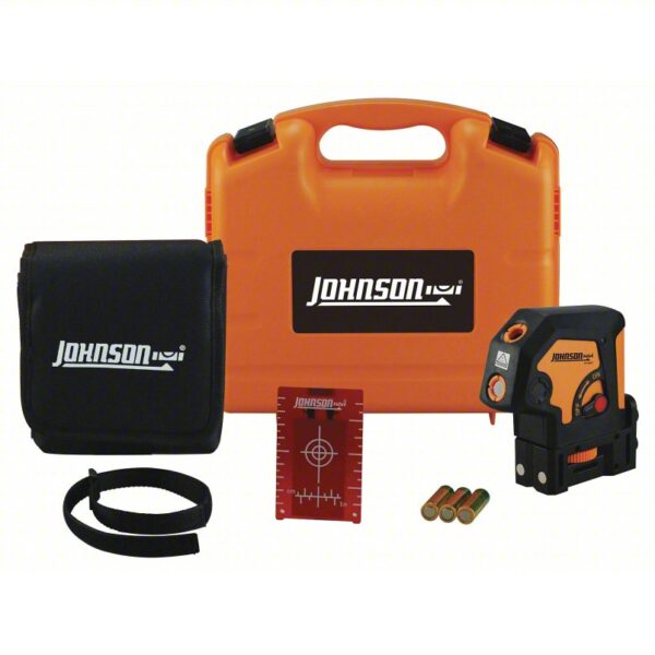 JOHNSON LEVEL Dot Laser: 0 Lines and 3 Dots, Red Beam, 0 Planes, 100 - 200 ft Range w/o detector