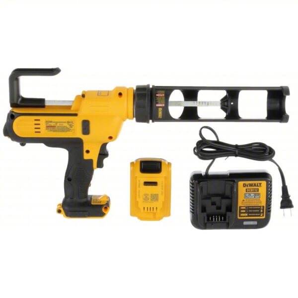 DEWALT Caulk Gun Kit: 20V DC, Cartridge, 10 oz For Container Size, 21 in/min, (1) 2 Ah, Open Frame - Image 2