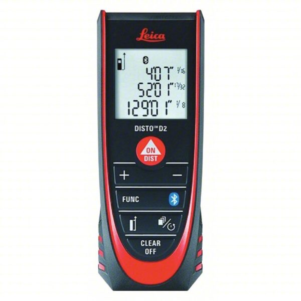 LEICA DISTO Laser Distance Meter: Distance Measurement, Inch/Metric, 0 m – 100 m, ± 1.5 mm, AAA, LCD