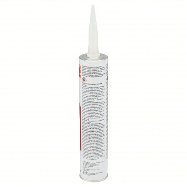 3M Polyurethane Adhesive Sealant: FC 5200, White, 3 oz Container Size, Tube - Image 2