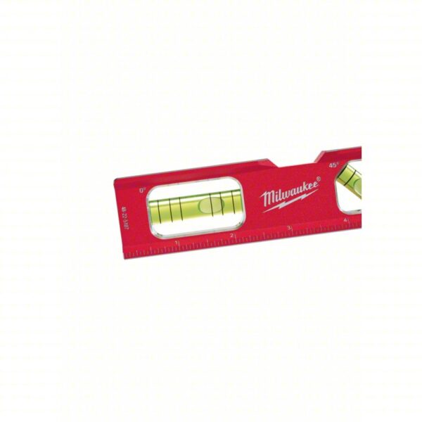 MILWAUKEE Torpedo Level: Level, Plumb & 45° angle, Torpedo, Top Read Window, 7 in Overall Lg, 1 1 1