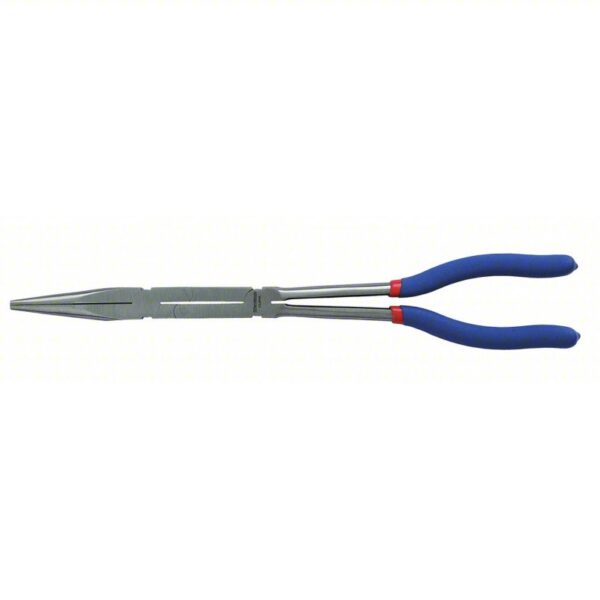 Long Nose Plier: 2 in Max Jaw Opening, 13 1/2 in Overall Lg, 3 7/8 in Jaw Lg, 1/8 in Tip Wd