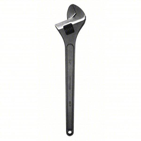 WESTWARD Adjustable Wrench: Alloy Steel, Black Phosphate, 24 1/16 in Overall Lg, Plain Grip