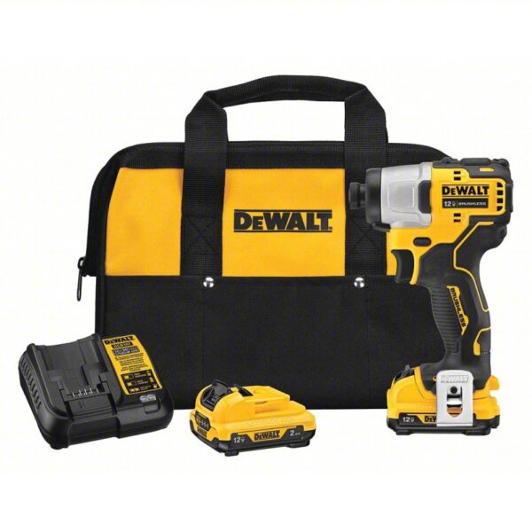 Impact Driver: 1,450 in-lb Max. Torque, 2,850 RPM Free Speed, Brushless Motor, (2) 2.0 Ah, 12 V