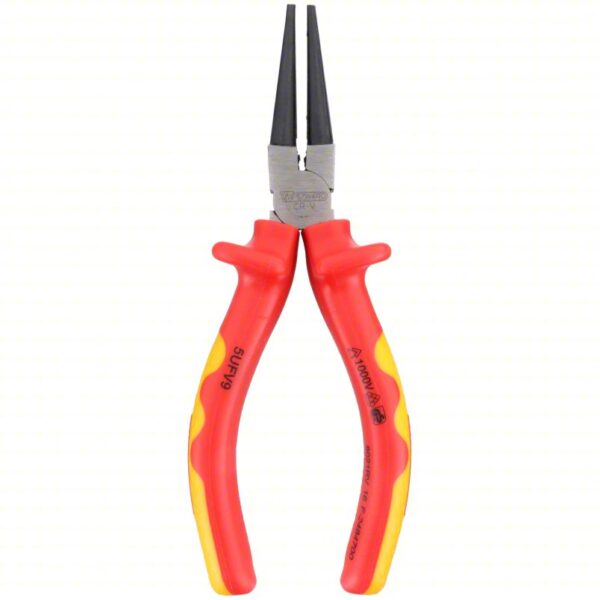 Round Nose Plier: 1 3/16 in Max Jaw Opening, 6 1/4 in Overall Lg, 1 7/8 in Jaw Lg, 3/32 in Tip Wd