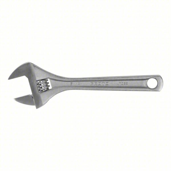 PROTO Adjustable Wrench: Alloy Steel, Chrome, 6 11/32 in Overall Lg, 1 1/32 in Jaw Capacity