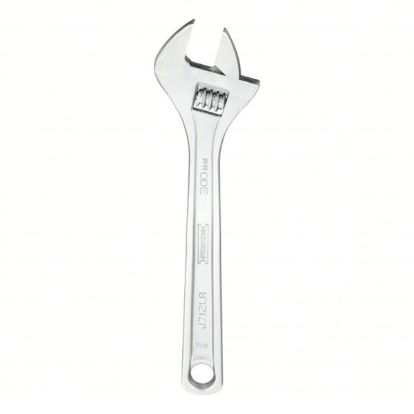 PROTO Adjustable Wrench: Alloy Steel, Chrome, 12 1/8 in Overall Lg, 1 19/32 in Jaw Capacity - Image 2