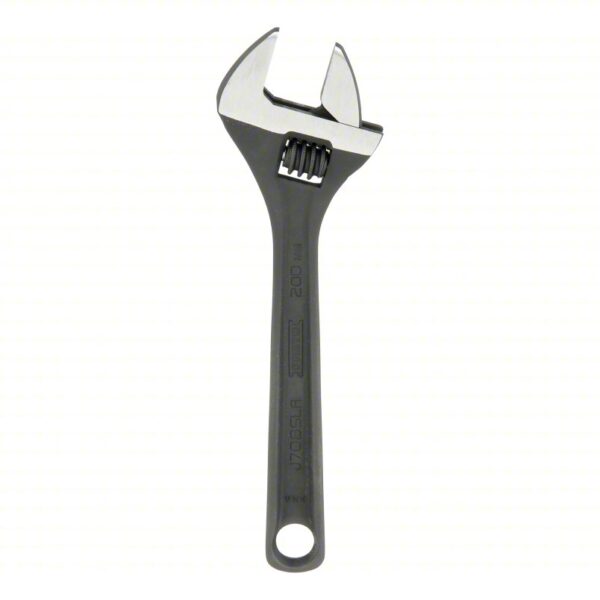 PROTO Adjustable Wrench: Alloy Steel, Black Oxide, 8 5/32 in Overall Lg, 1 7/32 in Jaw Capacity, Std