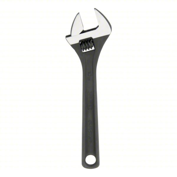 PROTO Adjustable Wrench: Alloy Steel, Black Oxide, 10 1/8 in Overall Lg, 1 3/8 in Jaw Capacity, Std