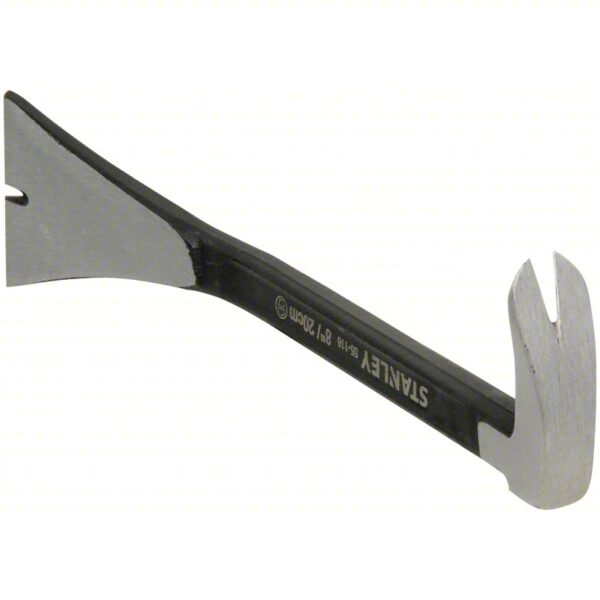 Nail Puller: Claw End, 8 in Overall Lg, 7/8 in Bar Wd, 1 3/4 in End Wd, T No, 2 Nail Slots