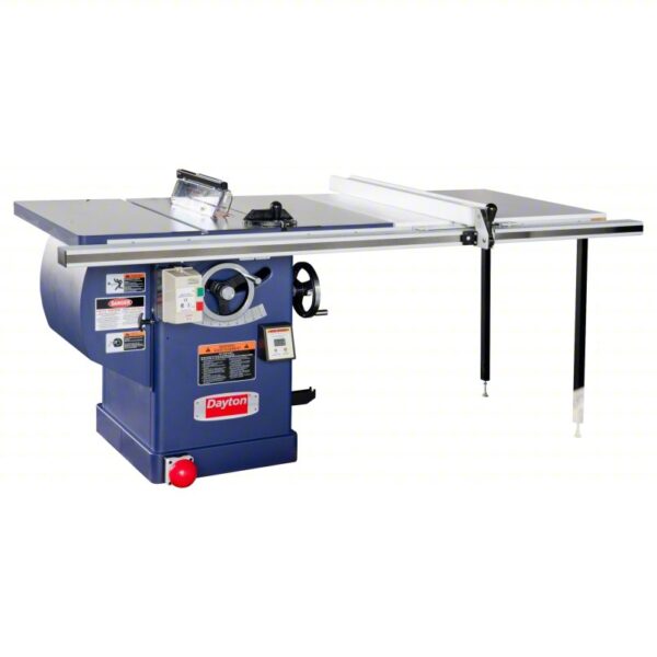 DAYTON TABLE SAW: 230V AC, 14.5A, 4 1/5 ft Max. Cut Wd Right of Blade, 4,300 RPM Max. Blade Speed - Image 5