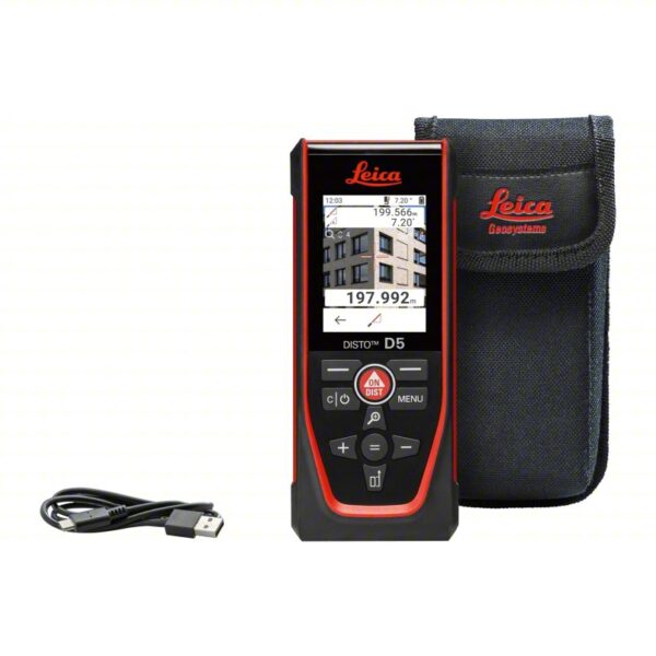 LEICA DISTO Laser Distance Meter: Metric, 0 m – 200 m, ± 1 mm, Li-Ion Rechargeable, ISP, Red