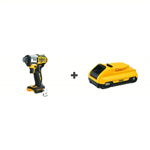 Cordless Imp Driver, 20V, BONUS BATTERY: 1,825 in-lb Max. Torque, 3,400 RPM Free Speed, 4.0 Ah, 20 V