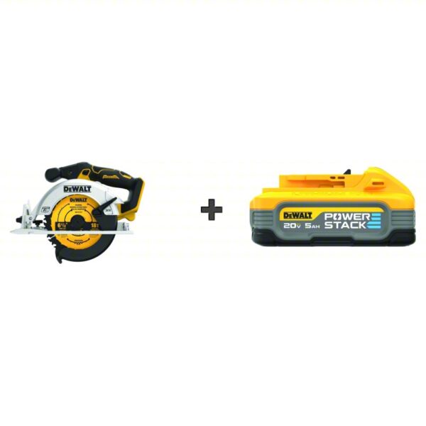 Circular Saw w/ BONUS BATTERY: 6 1/2 in Blade Dia., Left, 2 1/8 in Max. Cutting Dp @ 0 Deg., 20V