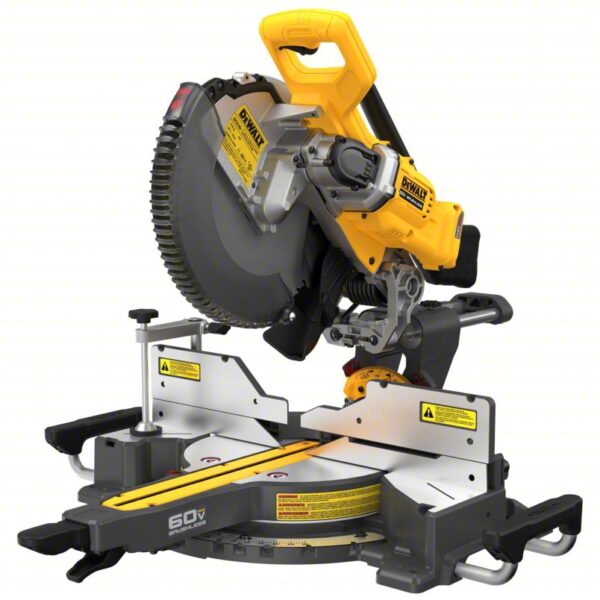 Cordless Miter Saw: 12 in Blade Dia., Sliding, 50° Left to 60° Right, 49° Left to 49° Right, 60V DC