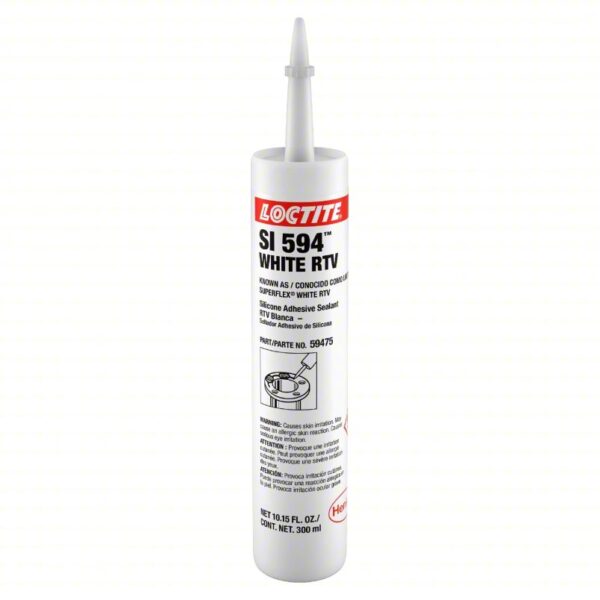 LOCTITE Adhesive Sealant: SI 594, White, 10 oz, Cartridge, 301% to 500% Elongation Range